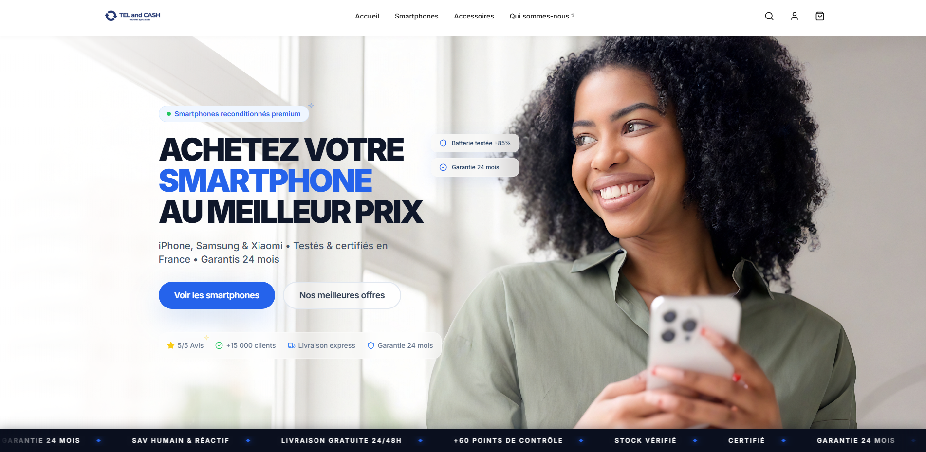 Site Tel & Cash réalisé par Kota Studio